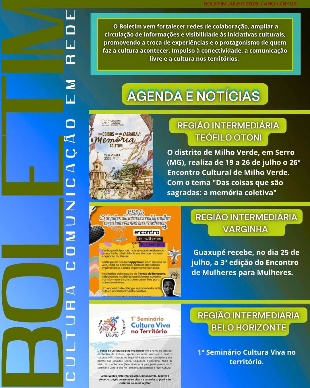 Capa do Boletim Semanal — Edição 3