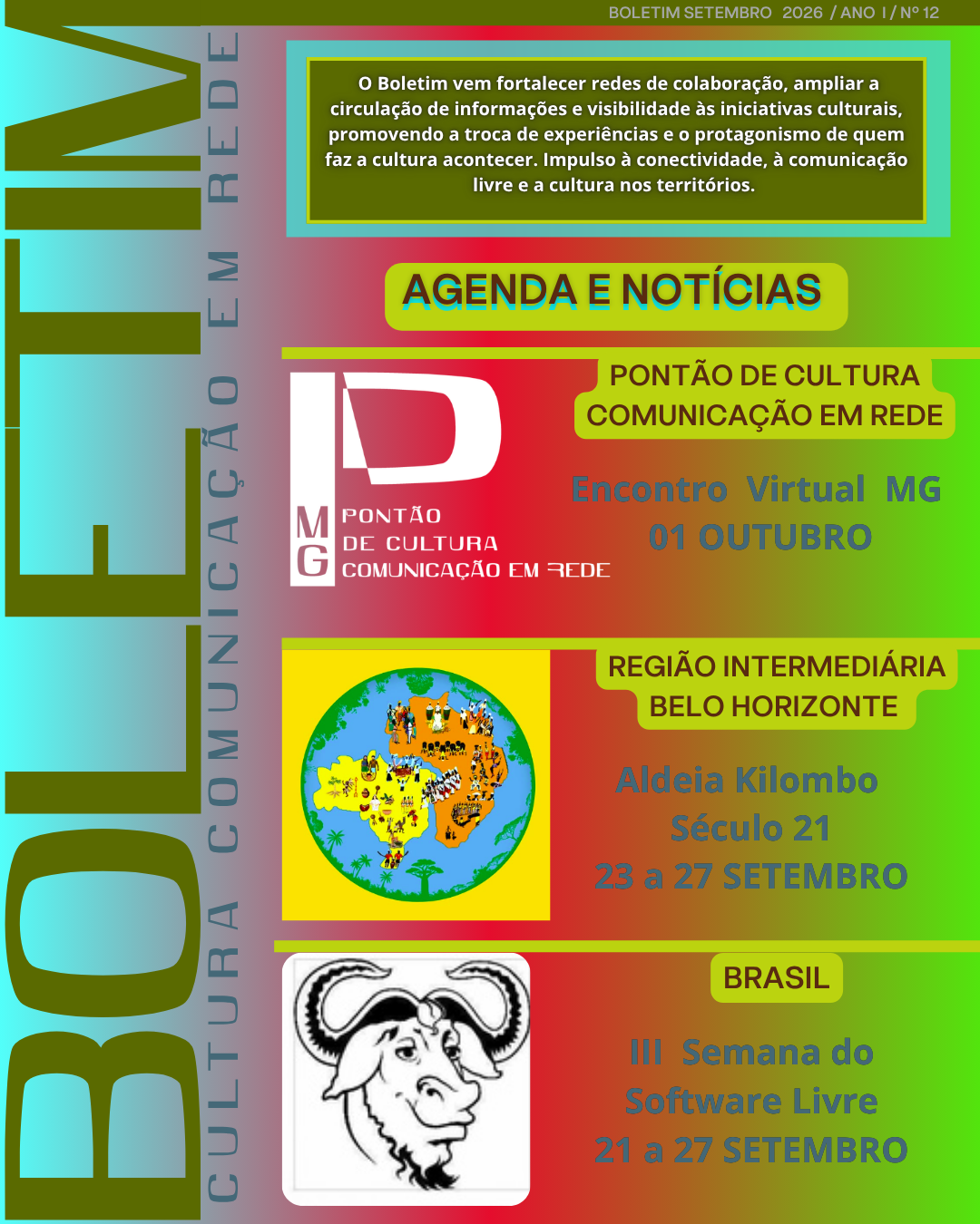 Capa do Boletim Semanal — Edição 12